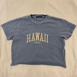 Brandy Melville Hawaii Cropped Tee, one size, blue colour